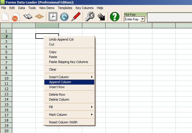 append column dataloader