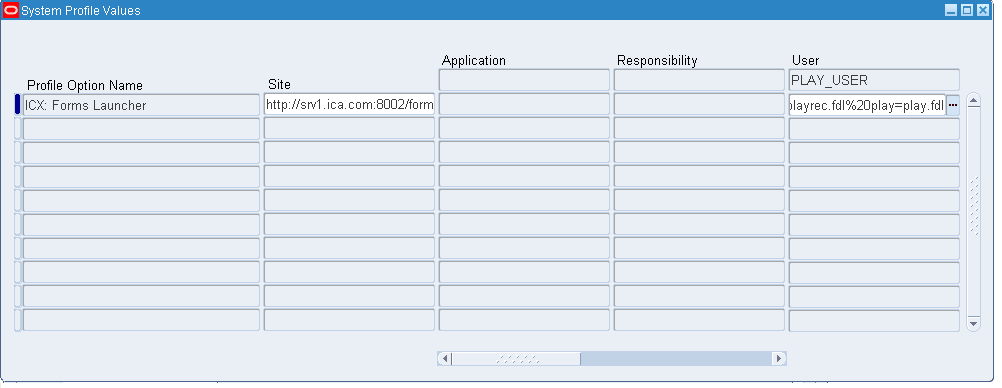 setup oracle forms for record