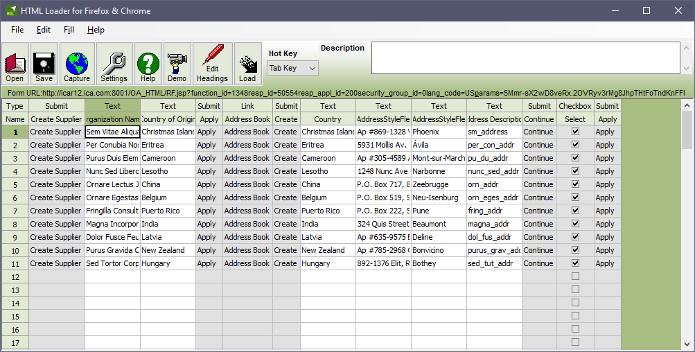 HTML Data Loader Prepared load