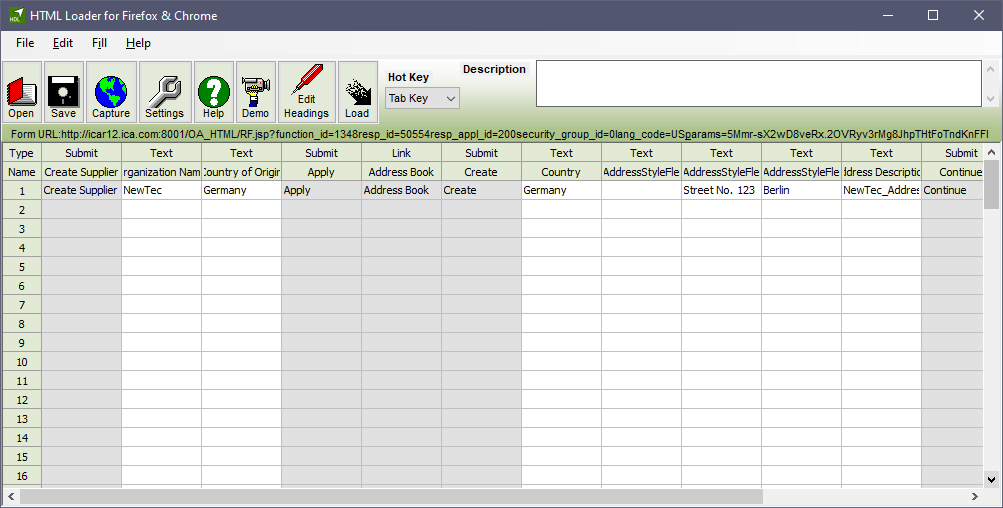 Recorded Items in HTML Data Loader