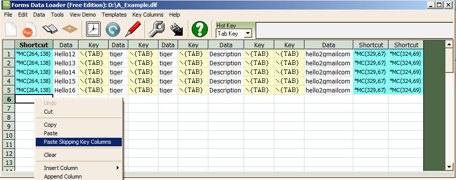 FDL sheet menu