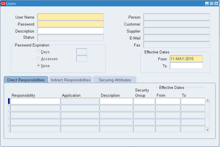 Create Users in Oracle EBS R12